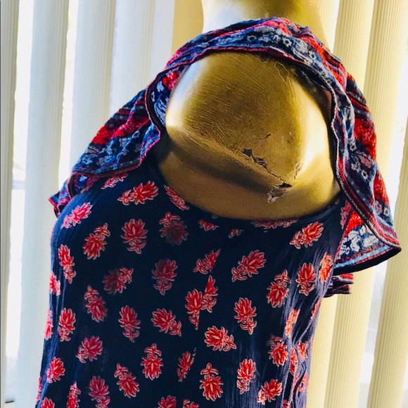 UNI-SHOULDER Ruffled Floral SHORTS SET Small - Picture 8 of 8